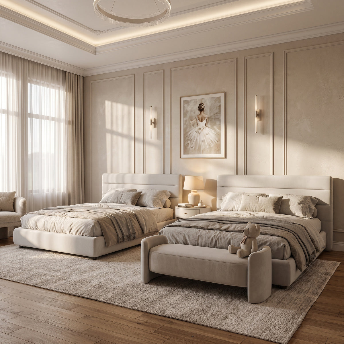2سرير مقاس 120سم مع الكمود - من غرفه أطفال f002001
